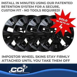 Coast to Coast Wheel Skin, Impostor ®, 18 Inch, 10 Spokes, Snap-On, Painted, Gloss Black, ABS Plastic, Not Compatible with Steel Wheels – IWCIMP503BLK
