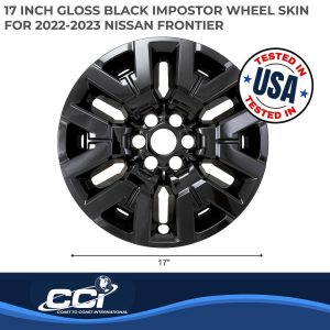 Coast to Coast Wheel Skin, Impostor ®, 17 Inch, 6 Y Spokes, Snap-On, Painted, Gloss Black, ABS Plastic – IWCIMP504BLK