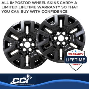 Coast to Coast Wheel Skin, Impostor ®, 17 Inch, 6 Y Spokes, Snap-On, Painted, Gloss Black, ABS Plastic – IWCIMP504BLK