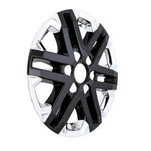 Coast to Coast Wheel Skin, Impostor ®, 18 Inch, 6 V Spokes, Snap-On, Plated, Chrome Plated/ Gloss Black Painted, ABS Plastic, Set of 4 – IMP505XB