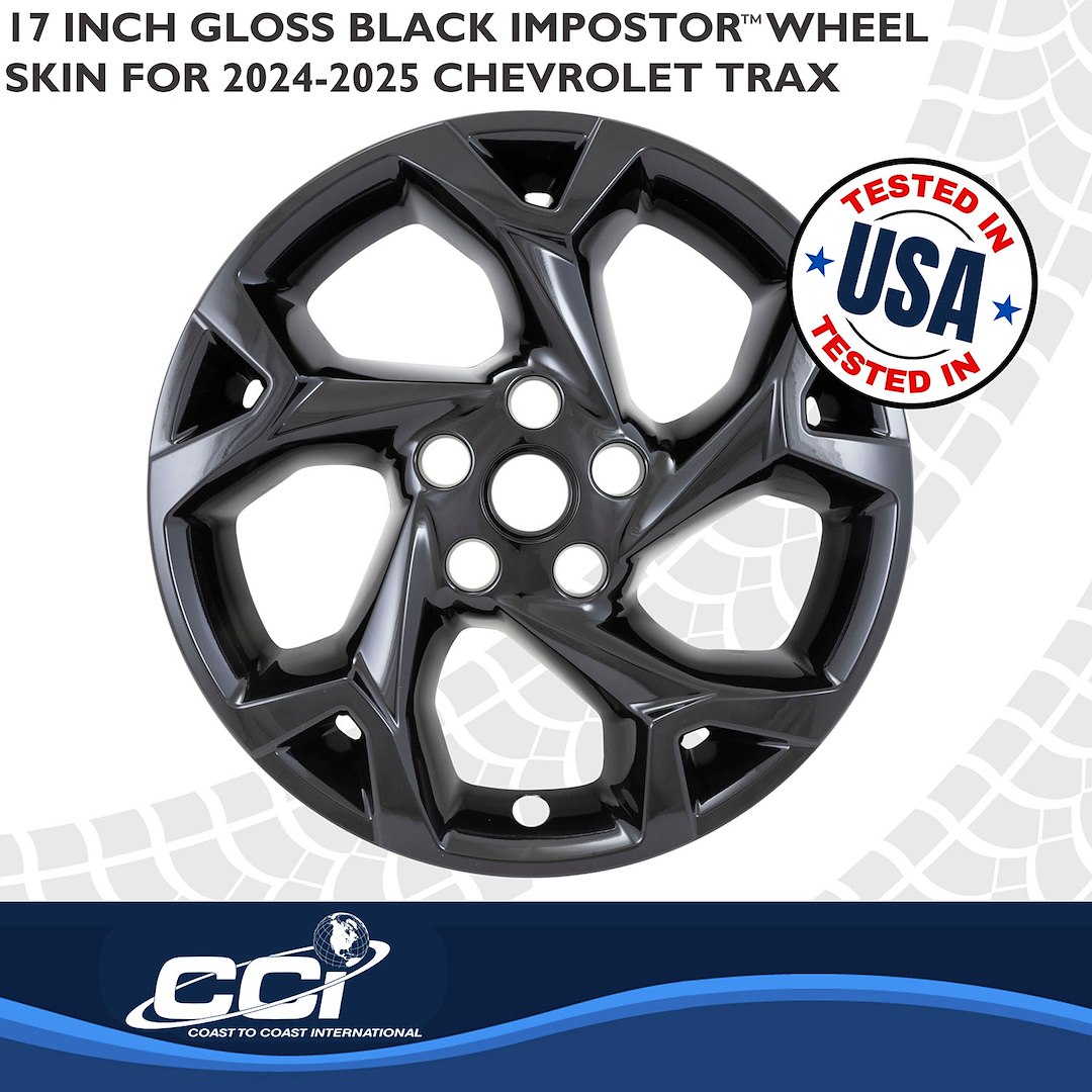 Coast to Coast Wheel Skin, Impostor ®, 17 Inch, 5 Y Spokes, Snap-On, Painted, Gloss Black, ABS Plastic, Not Compatible with Steel Wheels – IMP509BLK