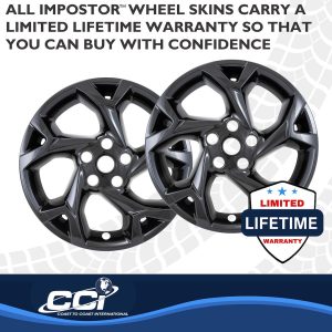 Coast to Coast Wheel Skin, Impostor ®, 17 Inch, 5 Y Spokes, Snap-On, Painted, Gloss Black, ABS Plastic, Not Compatible with Steel Wheels – IMP509BLK