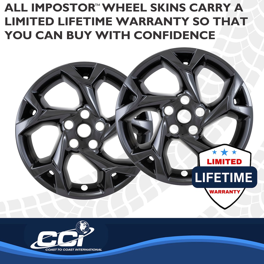 Coast to Coast Wheel Skin, Impostor ®, 17 Inch, 5 Y Spokes, Snap-On, Painted, Gloss Black, ABS Plastic, Not Compatible with Steel Wheels – IMP509BLK
