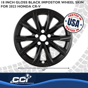 Coast to Coast Wheel Skin, Impostor ®, 18 Inch, 10 Spokes, Snap-On, Painted, Gloss Black, ABS Plastic, Not Compatible with Steel Wheels – IMP510BLK