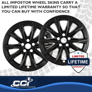 Coast to Coast Wheel Skin, Impostor ®, 18 Inch, 10 Spokes, Snap-On, Painted, Gloss Black, ABS Plastic, Not Compatible with Steel Wheels – IMP510BLK