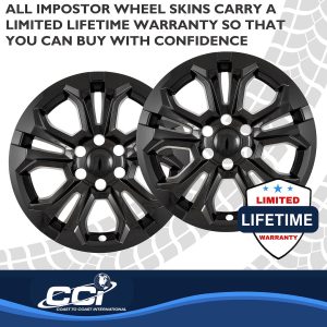 Coast to Coast Wheel Skin, Impostor ®, 20 Inch, 10 Spokes, Snap-On, Painted, Gloss Black, ABS Plastic, Not Compatible with Steel Wheels – IMP511BLK