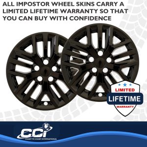 Coast to Coast Wheel Skin, Impostor ®, 17 Inch, 15 Spokes, Snap-On, Painted, Gloss Black, ABS Plastic, Not Compatible with Steel Wheels – IMP512BLK