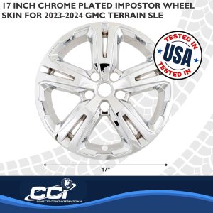 Coast to Coast Wheel Skin, Impostor ®, 17 Inch, 5 Double Spokes, Snap-On, Chrome Plated, ABS Plastic, Set of 4 – IMP514X