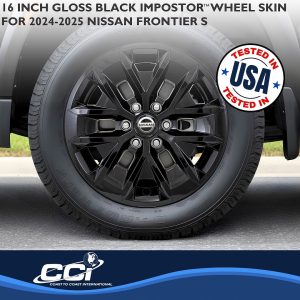 Coast to Coast Wheel Skin, Impostor ®, 16 Inch, 6 Y Spokes, Snap-On, Painted, Gloss Black, ABS Plastic, Set of 4 – IMP516BLK
