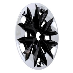 Coast to Coast Wheel Skin, Impostor ®, 16 Inch, 6 Y Spokes, Snap-On, Plated/ Painted, Silver/ Gloss Black, ABS Plastic, Set of 4 – IMP516XB
