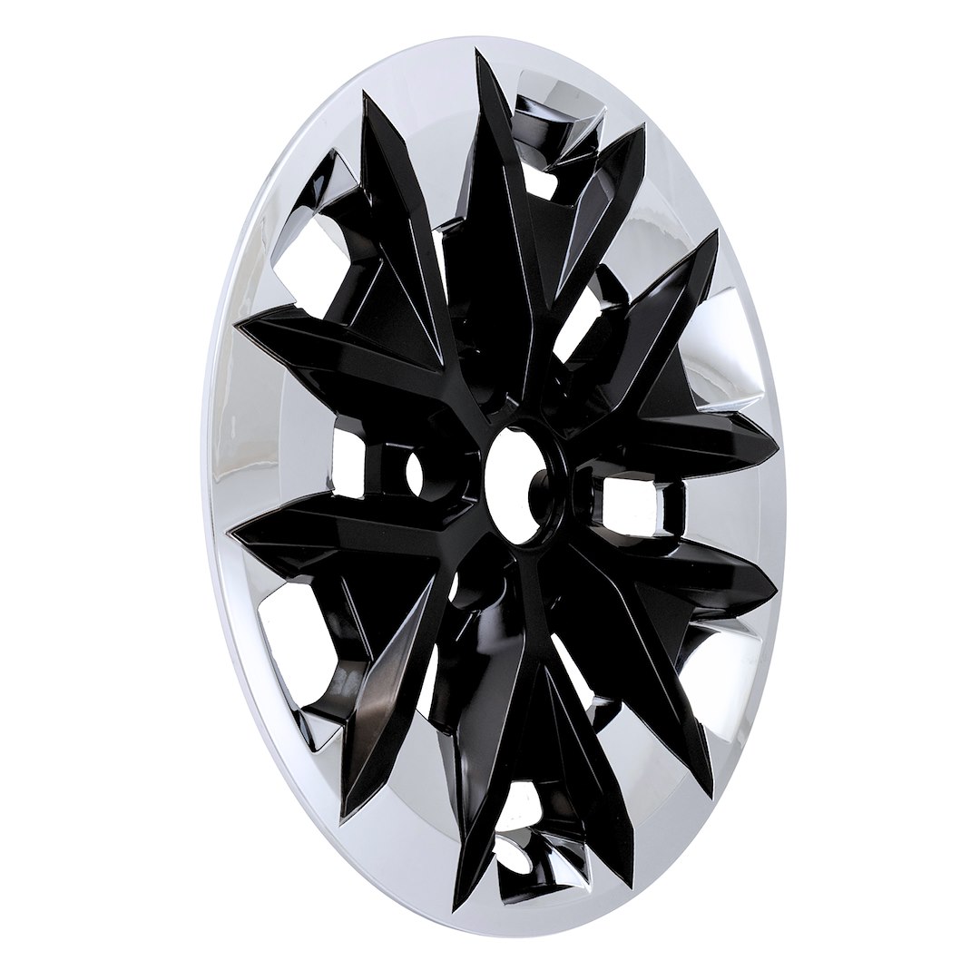 Coast to Coast Wheel Skin, Impostor ®, 16 Inch, 6 Y Spokes, Snap-On, Plated/ Painted, Silver/ Gloss Black, ABS Plastic, Set of 4 – IMP516XB
