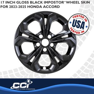 Coast to Coast Wheel Skin, Impostor ®, 17 Inch, 10 Spokes, Snap-On, Painted, Gloss Black, ABS Plastic, Not Compatible with Steel Wheels – IMP517BLK