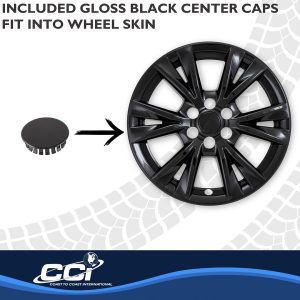 Coast to Coast Wheel Skin, Impostor ®, 18 Inch, 6V Spokes, Snap-On, Painted, Gloss Black, ABS Plastic, Not Compatible with Steel Wheels – IMP518BLK