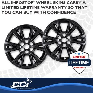 Coast to Coast Wheel Skin, Impostor ®, 18 Inch, 6V Spokes, Snap-On, Painted, Gloss Black, ABS Plastic, Not Compatible with Steel Wheels – IMP518BLK