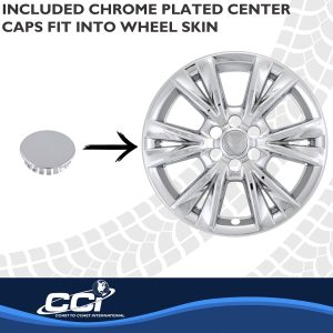 Coast to Coast Wheel Skin, Impostor ®, 18 Inch, 6V Spokes, Snap-On, Chrome Plated, ABS Plastic, Not Compatible with Steel Wheels, Set of 4 – IMP518X