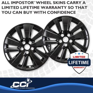 Coast to Coast Wheel Skin, Impostor ®, 18 Inch, 10 Spokes, Snap-On, Painted, Gloss Black, ABS Plastic, Not Compatible with Steel Wheels – IMP519BLK