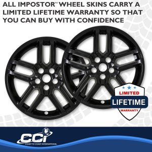 Coast to Coast Wheel Skin, Impostor ®, 18 Inch, 5 U Spokes, Snap-On, Painted, Gloss Black, ABS Plastic, Not Compatible with Steel Wheels – IMP521BLK