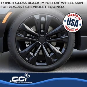 Coast to Coast Wheel Skin, Impostor ®, 17 Inch, 5 V Spokes, Snap-On, Painted, Gloss Black, ABS Plastic, Fits Over and Into OEM Wheel – IMP522BLK