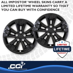 Coast to Coast Wheel Skin, Impostor ®, 17 Inch, 5 V Spokes, Snap-On, Painted, Gloss Black, ABS Plastic, Fits Over and Into OEM Wheel – IMP522BLK