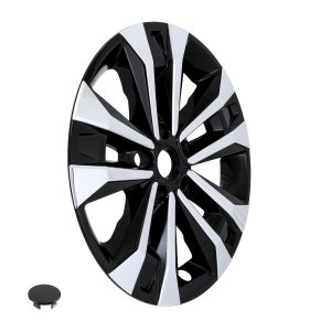 Coast to Coast Wheel Skin, Impostor ®, 17 Inch, 5 V Spokes, Snap-On, Plated/ Painted, Silver/ Gloss Black, ABS Plastic – IMP522XB