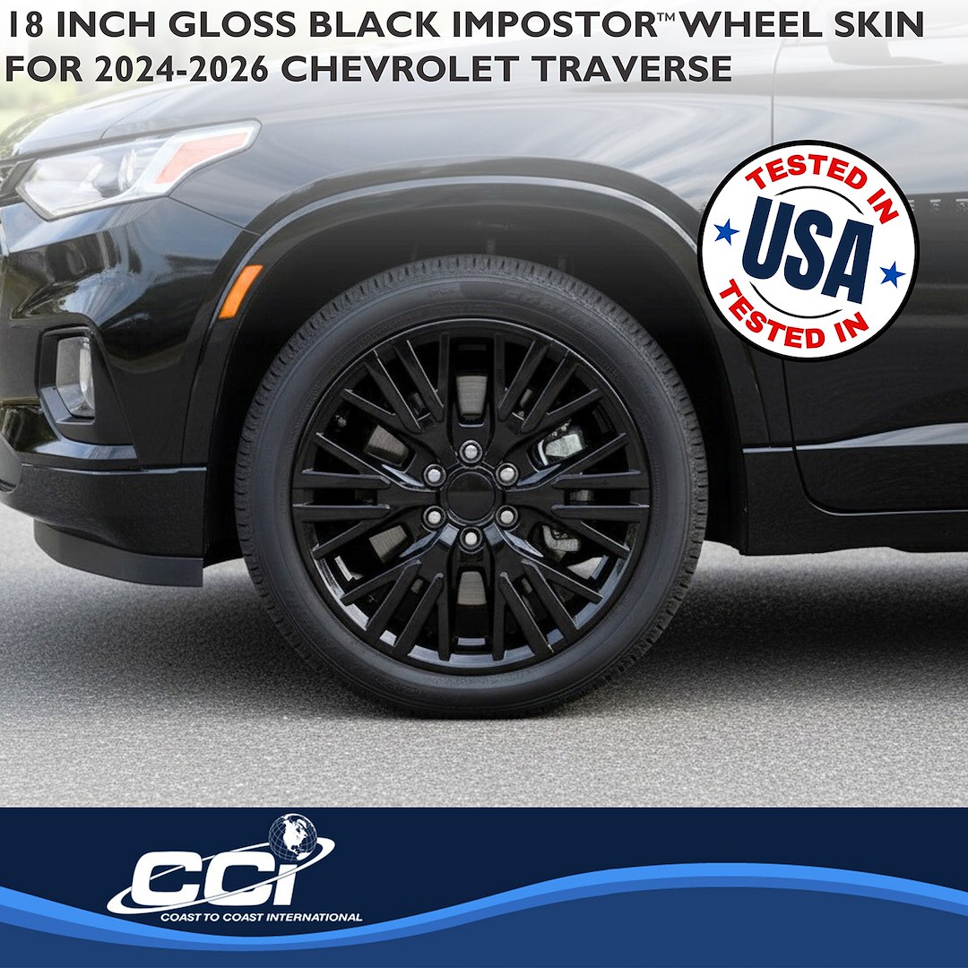 Coast to Coast Wheel Skin, Impostor ®, 18 Inch, 6 Y Spokes, Snap-On, Painted, Gloss Black, ABS Plastic, Fits Over and Into OEM Wheel – IMP523BLK