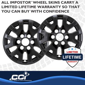 Coast to Coast Wheel Skin, Impostor ®, 17 Inch, 6 Y Spokes, Snap-On, Painted, Gloss Black, ABS Plastic, Not Compatible with Steel Wheels – IMP524BLK