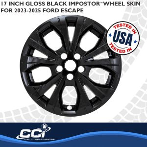Coast to Coast Wheel Skin, Impostor ®, 17 Inch, 10 Spokes, Snap-On, Painted, Gloss Black, ABS Plastic, Not Compatible with Steel Wheels – IMP526BLK