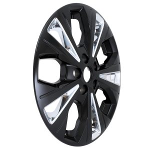 Coast to Coast Wheel Skin, Impostor ®, 17 Inch, 5 V Spokes, Snap-On, Chrome Plated and Painted, Silver and Gloss Black, ABS Plastic – IMP526XCB