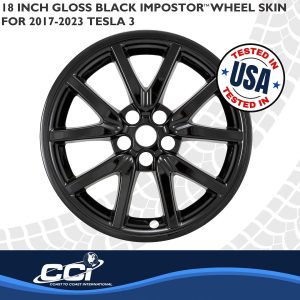 Coast to Coast Wheel Skin, Impostor ®, 18 Inch, 5 V Spokes, Snap-On, Painted, Gloss Black, ABS Plastic, Not Compatible with Steel Wheels – IMP527BLK