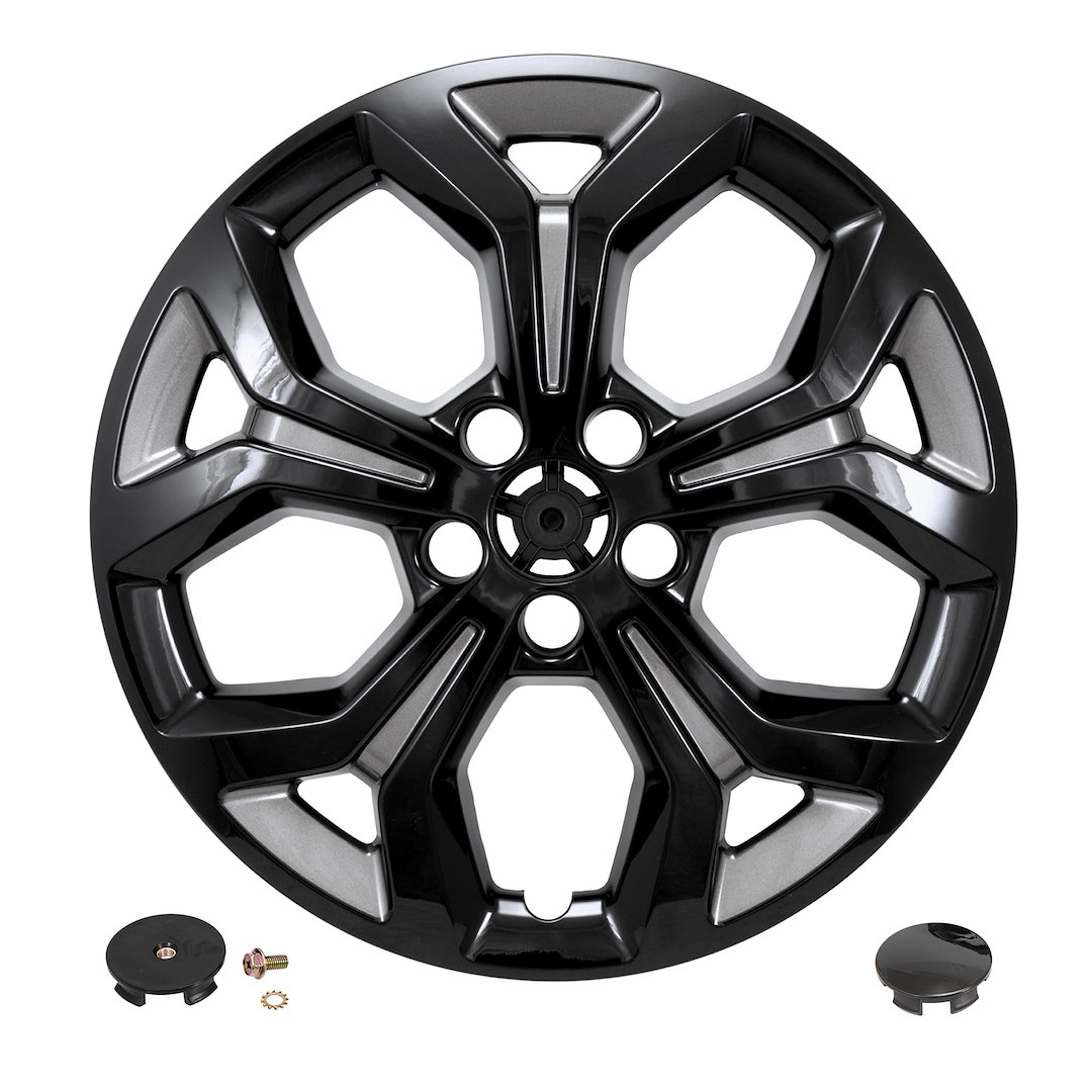 Coast to Coast Wheel Skin, Impostor ®, 17 Inch, 5 Y Spokes, Snap-On, Painted, Charcoal/ Gloss Black, ABS Plastic – IMP528CB