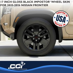 Coast to Coast Wheel Skin, Impostor ®, 17 Inch, 6 Spokes, Snap-On, Painted, Gloss Black, ABS Plastic, Fits Over and Into OEM Wheel – IMP529BLK
