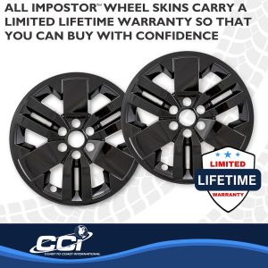 Coast to Coast Wheel Skin, Impostor ®, 17 Inch, 6 Spokes, Snap-On, Painted, Gloss Black, ABS Plastic, Fits Over and Into OEM Wheel – IMP529BLK
