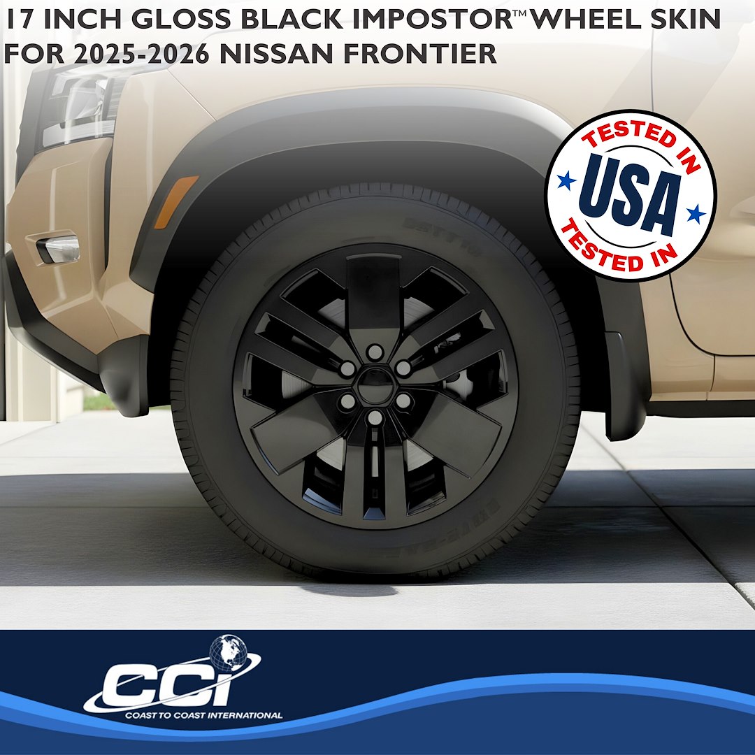 Coast to Coast Wheel Skin, Impostor ®, 17 Inch, 6 Spokes, Snap-On, Painted, Gloss Black, ABS Plastic, Fits Over and Into OEM Wheel – IMP529BLK