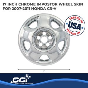 Coast to Coast Wheel Skin, Impostor ®, 17 Inch, 5 Spokes, Snap-On, Plated, Chrome, ABS Plastic, Set of 4 – IWCIMP75X