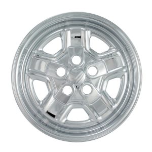 Coast to Coast Wheel Skin, Impostor ®, 16 Inch, 5 Indented Spokes, Snap-On, Plated, Chrome, ABS Plastic, Set of 4 – IWCIMP78X