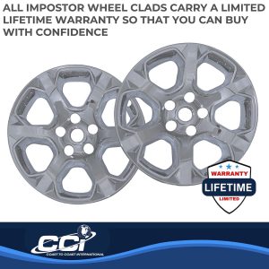 Coast to Coast Wheel Skin, Impostor ®, 20 Inch, 6 Spokes, Snap-On, Plated, Chrome, ABS Plastic, Single, Clad Replacement – IWCIMP803X
