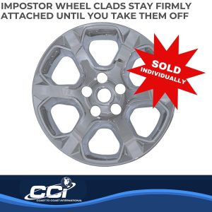 Coast to Coast Wheel Skin, Impostor ®, 20 Inch, 6 Spokes, Snap-On, Plated, Chrome, ABS Plastic, Single, Clad Replacement – IWCIMP803X