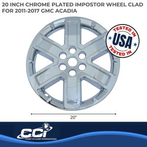 Coast to Coast Wheel Skin, Impostor ®, 20 Inch, 6 Spokes, Snap-On, Plated, Chrome, ABS Plastic, Single, Clad Replacement – IWCIMP804X