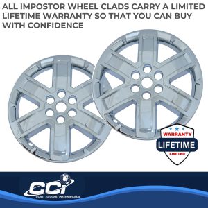 Coast to Coast Wheel Skin, Impostor ®, 20 Inch, 6 Spokes, Snap-On, Plated, Chrome, ABS Plastic, Single, Clad Replacement – IWCIMP804X
