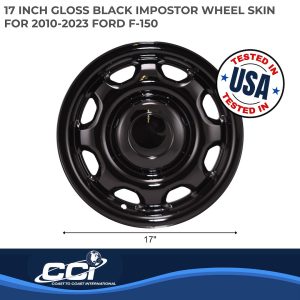 Coast to Coast Wheel Skin, Impostor ®, 17 Inch, 8 Hole, Snap-On, Painted, Gloss Black, ABS Plastic, Set of 4 – IWCIMP80BLK