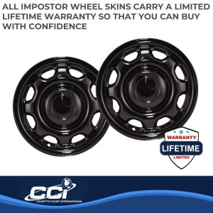 Coast to Coast Wheel Skin, Impostor ®, 17 Inch, 8 Hole, Snap-On, Painted, Gloss Black, ABS Plastic, Set of 4 – IWCIMP80BLK