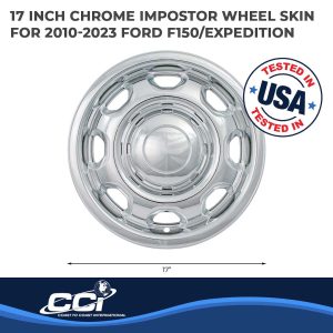 Coast to Coast Wheel Skin, Impostor ®, 17 Inch, 8 Spokes, Snap-On, Plated, Chrome, ABS Plastic, Set of 4 – IWCIMP80X