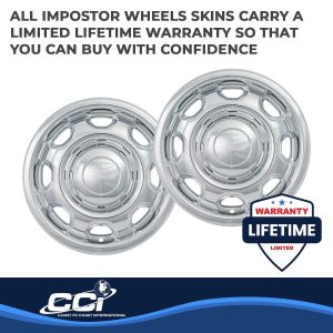 Coast to Coast Wheel Skin, Impostor ®, 17 Inch, 8 Spokes, Snap-On, Plated, Chrome, ABS Plastic, Set of 4 – IWCIMP80X
