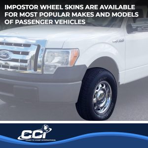 Coast to Coast Wheel Skin, Impostor ®, 17 Inch, 8 Spokes, Snap-On, Plated, Chrome, ABS Plastic, Set of 4 – IWCIMP80X