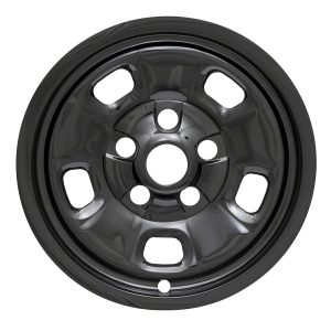 Coast to Coast Wheel Skin, Impostor ®, 17 Inch, 5 Slotted Spokes, Snap-On, Painted, Gloss Black, ABS Plastic, Set of 4 – IWCIMP88BLK
