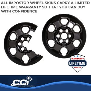 Coast to Coast Wheel Skin, Impostor ®, 18 Inch, 6 Spokes, Snap-On, Painted, Gloss Black, ABS Plastic, Set of 4 – IWCIMP90BLK