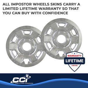 Coast to Coast Wheel Skin, Impostor ®, 16 Inch, 6 Vent, Snap-On, Plated, Chrome, ABS Plastic, Set of 4 – IWCIMP93X