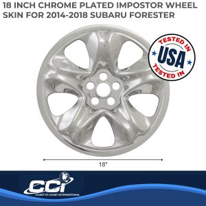 Coast to Coast Wheel Skin, Impostor ®, 17 Inch, 5 Spokes, Snap-On, Plated, Chrome, ABS Plastic, Set of 4 – IWCIMP95X