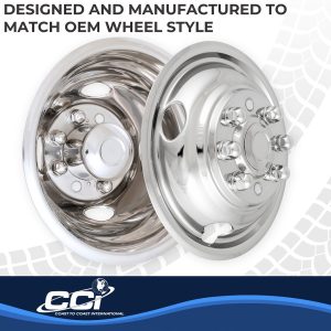 Coast to Coast Wheel Simulator, Fits 16 Inch Dual Rear Steel Wheels, Front and Rear, Polished, Stainless Steel, Bolt on – IWCN16F07