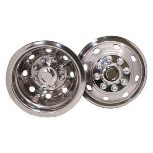 Coast to Coast Wheel Simulator, Fits 16 Inch Wheels, Front and Rear, Polished, Stainless Steel, Snap-IN, 8 Lug, 8 Hand Holes, Set of 4 – IWCN16F92